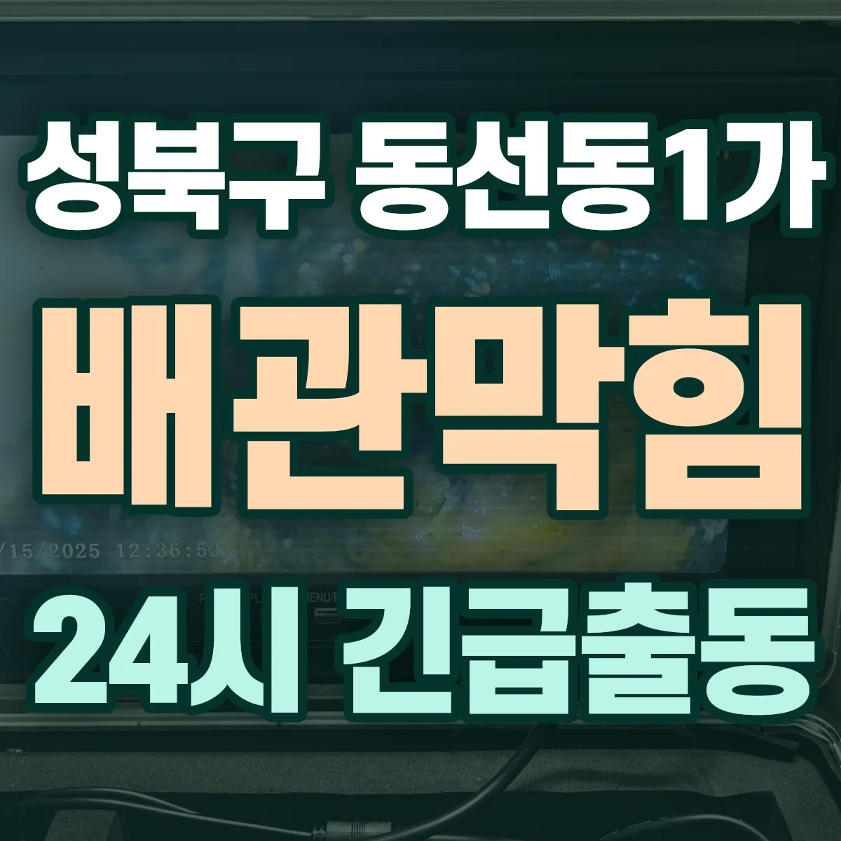 성북구 동선동1가 배관막힘 출동 상담